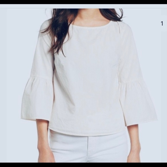 Practically New a.moon White Bell Sleeve Top - Picture 2 of 4